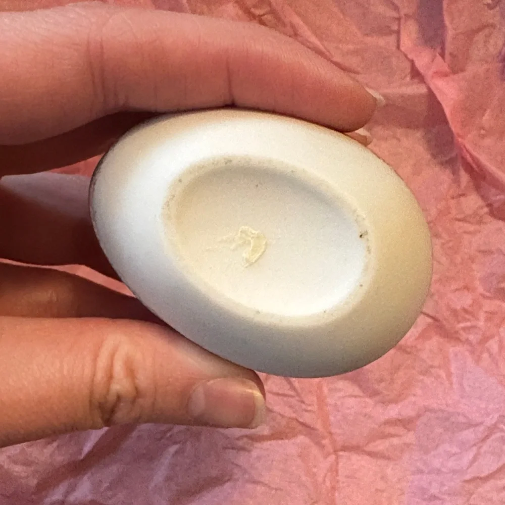 Hand-Painted Floral Egg Trinket Box in White and Purple